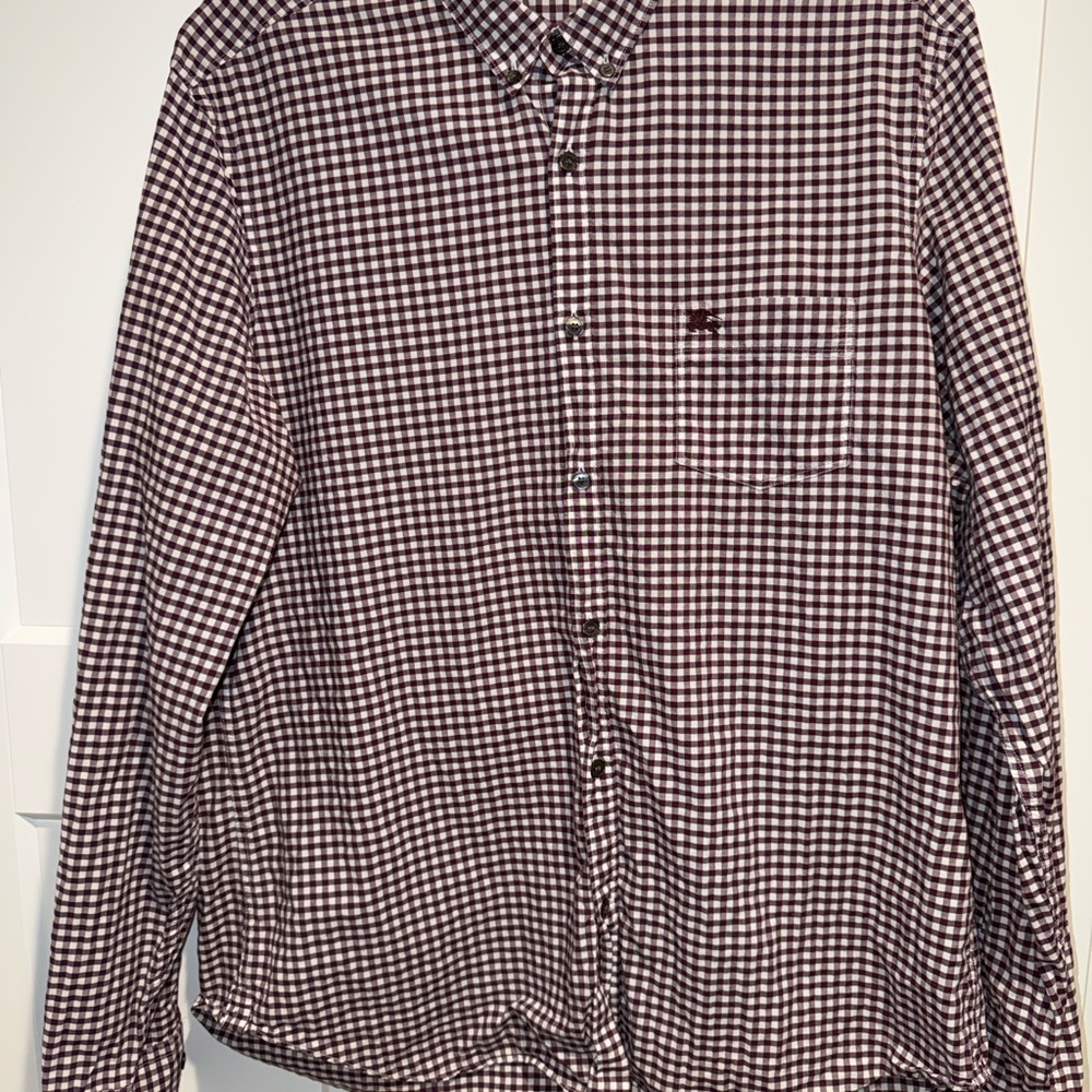 Burberry Men's Checkered Shirt - Black and White